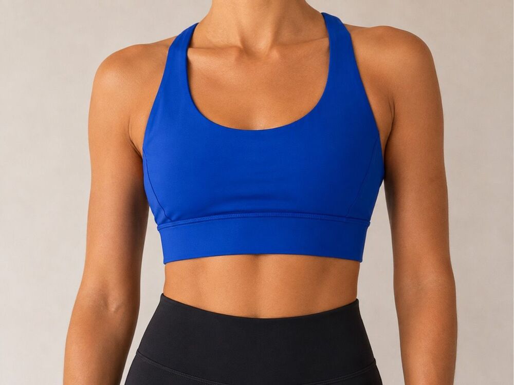 Lululemon Cobalt Blue Longline Sports Bra Size 4 Small Yoga Workout